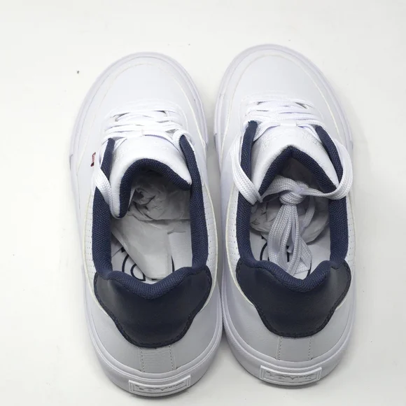 Levi’s Munro Sneakers White/Navy Low Top Size 8M - Picture 6 of 9